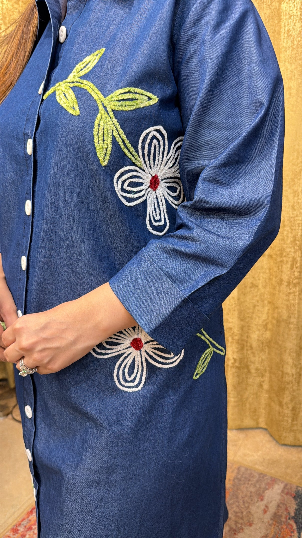 FLOWER DEMIN DRESS