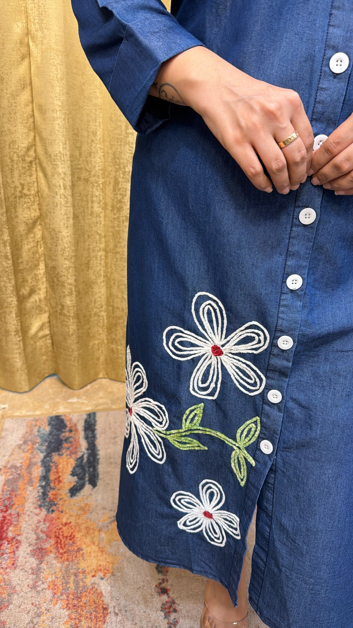 FLOWER DEMIN DRESS